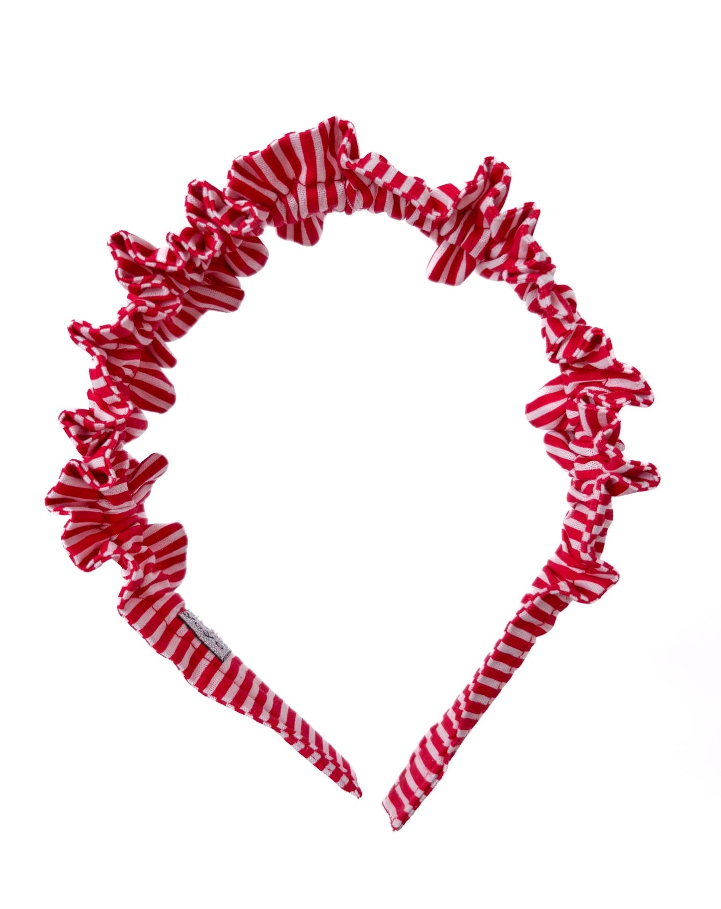 Arco Babadinho Listradinho Vermelho e Branco - Yoyo Bow Club