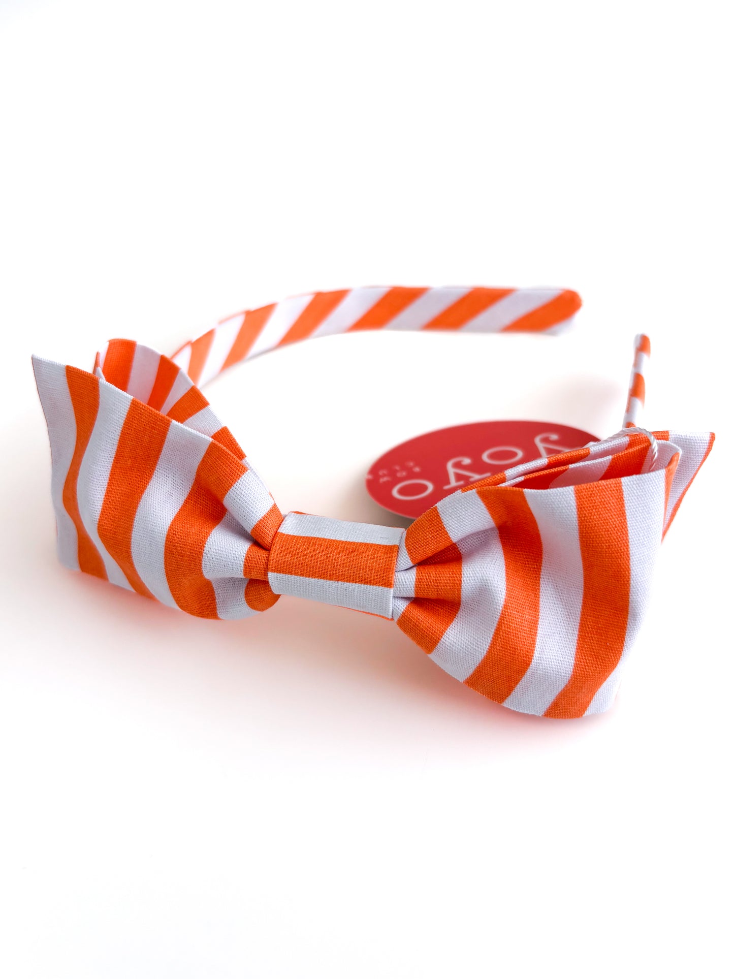 Arco Laço Listras Laranja e Branco