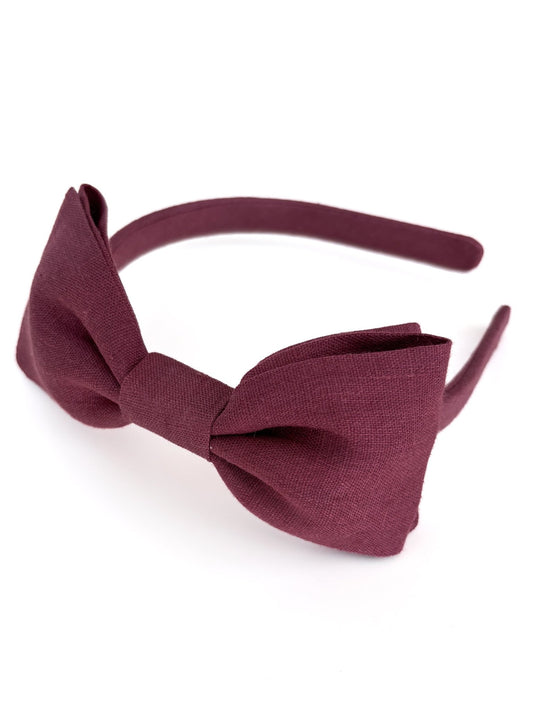 Arco Laço Linho Ameixa Suave - Yoyo Bow Club