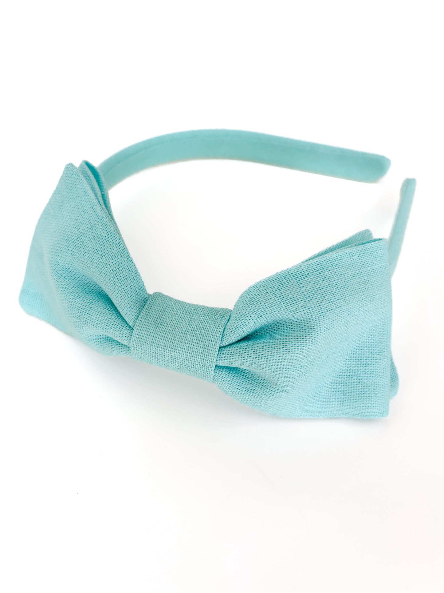 Arco Laço Linho Azul Mint