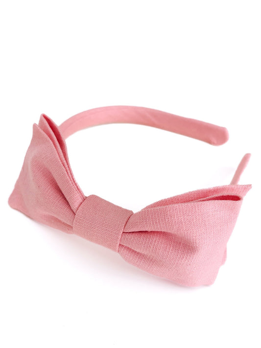 Arco Laço Linho Rosa Beijinho - Yoyo Bow Club