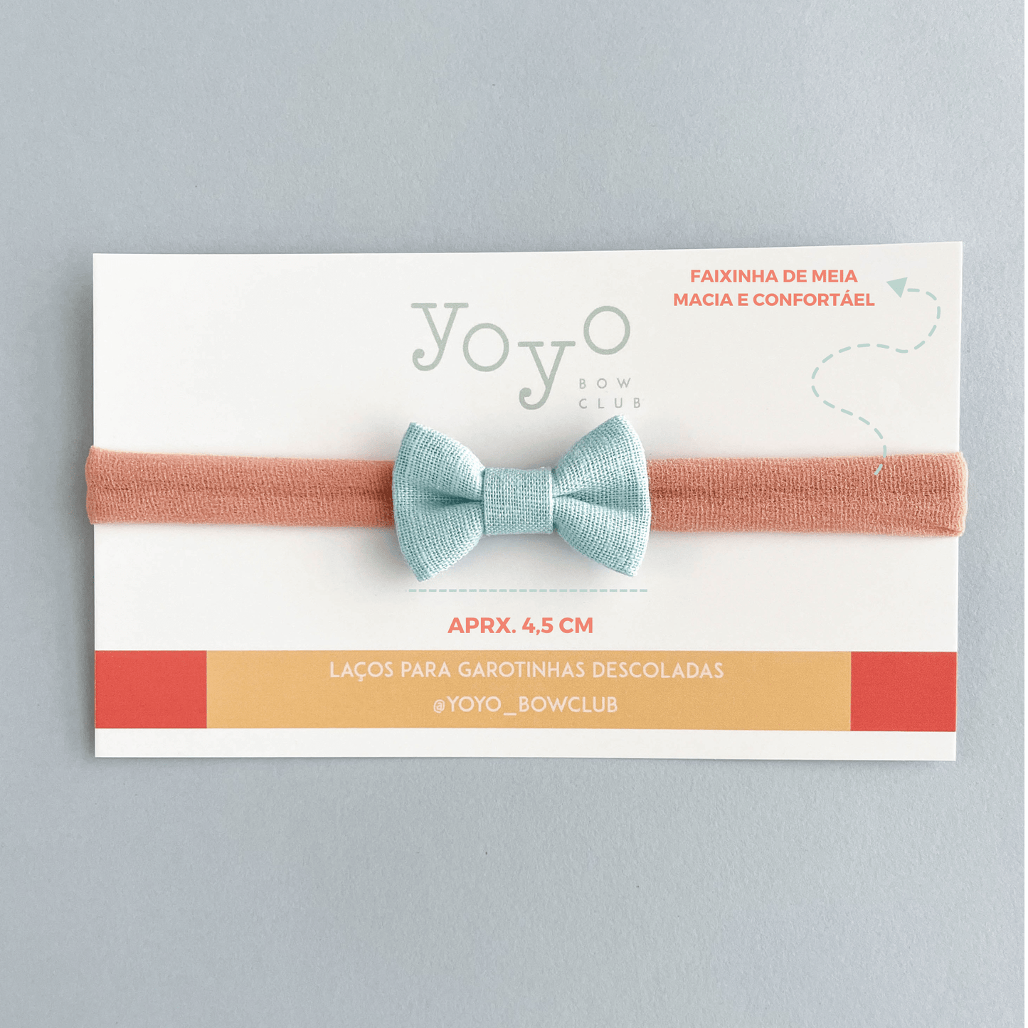 Laço Lala Linho Rn - Azul Fresh - Yoyo Bow Club