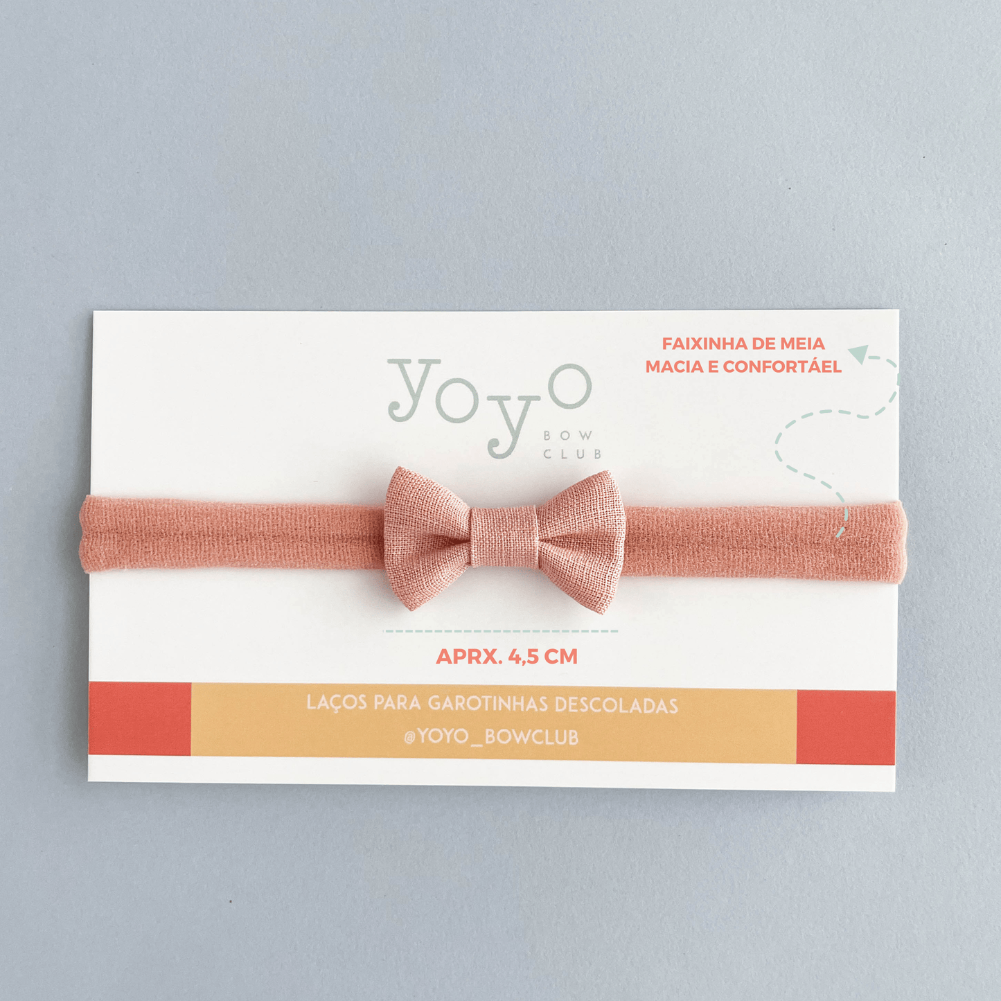 Laço Lala Linho Rn - Rosa Antigo - Yoyo Bow Club