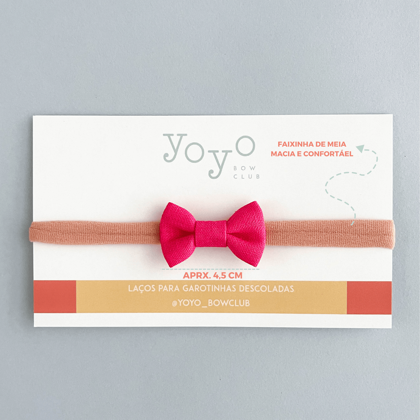 Laço Lala Linho Rn - Rosa Barbie - Yoyo Bow Club