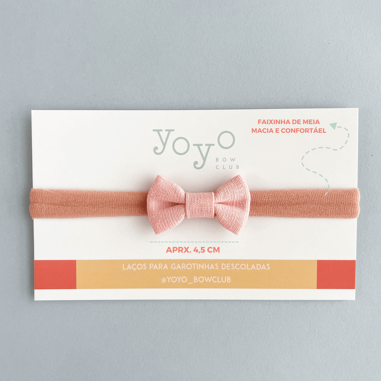 Laço Lala Linho Rn - Rosa Milk Shake - Yoyo Bow Club