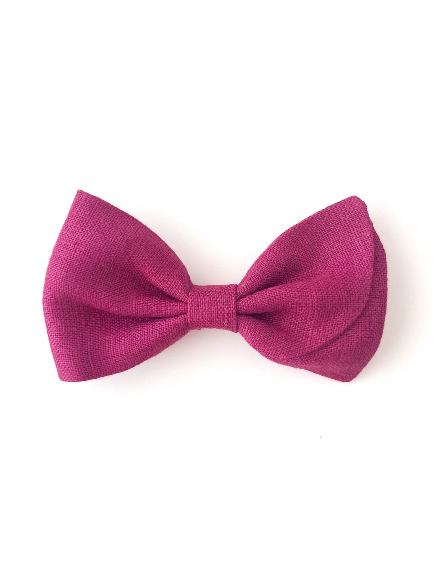 Laço Malu Linho Framboesa | Unidade - Yoyo Bow Club