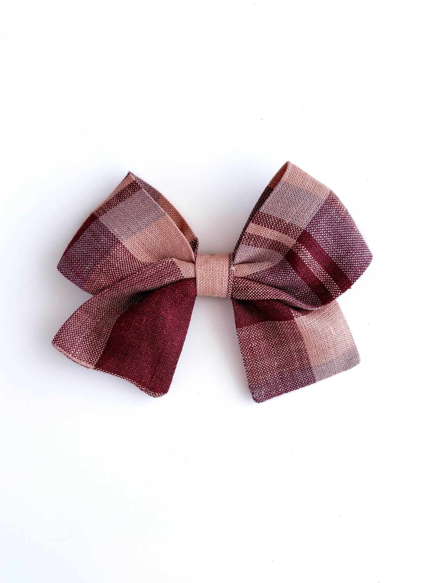 Laço Nina Linho Xadrez Vinho | Unidade - Yoyo Bow Club