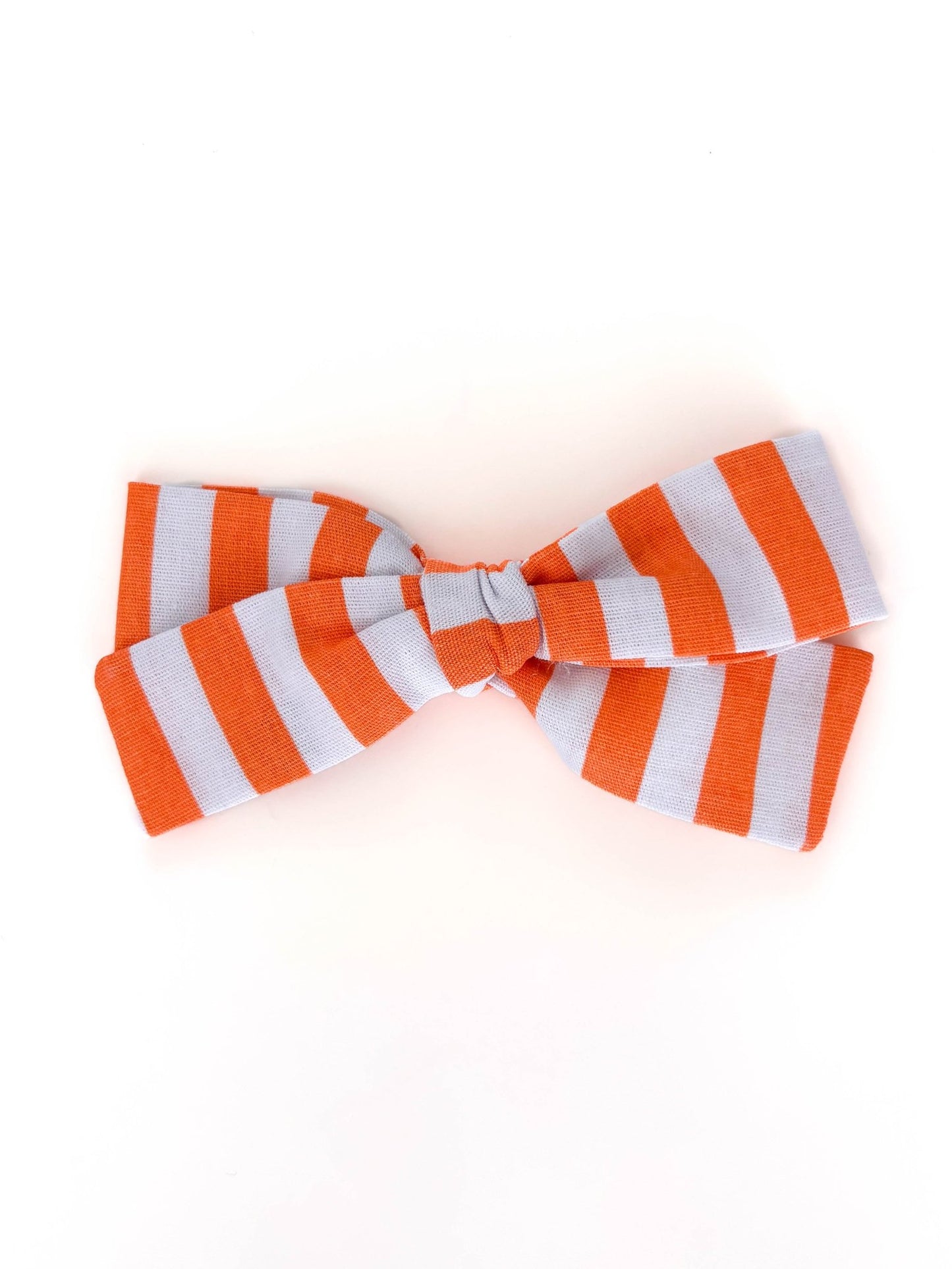 Laço Tata Listrado Laranja e Branco | Unidade - Yoyo Bow Club
