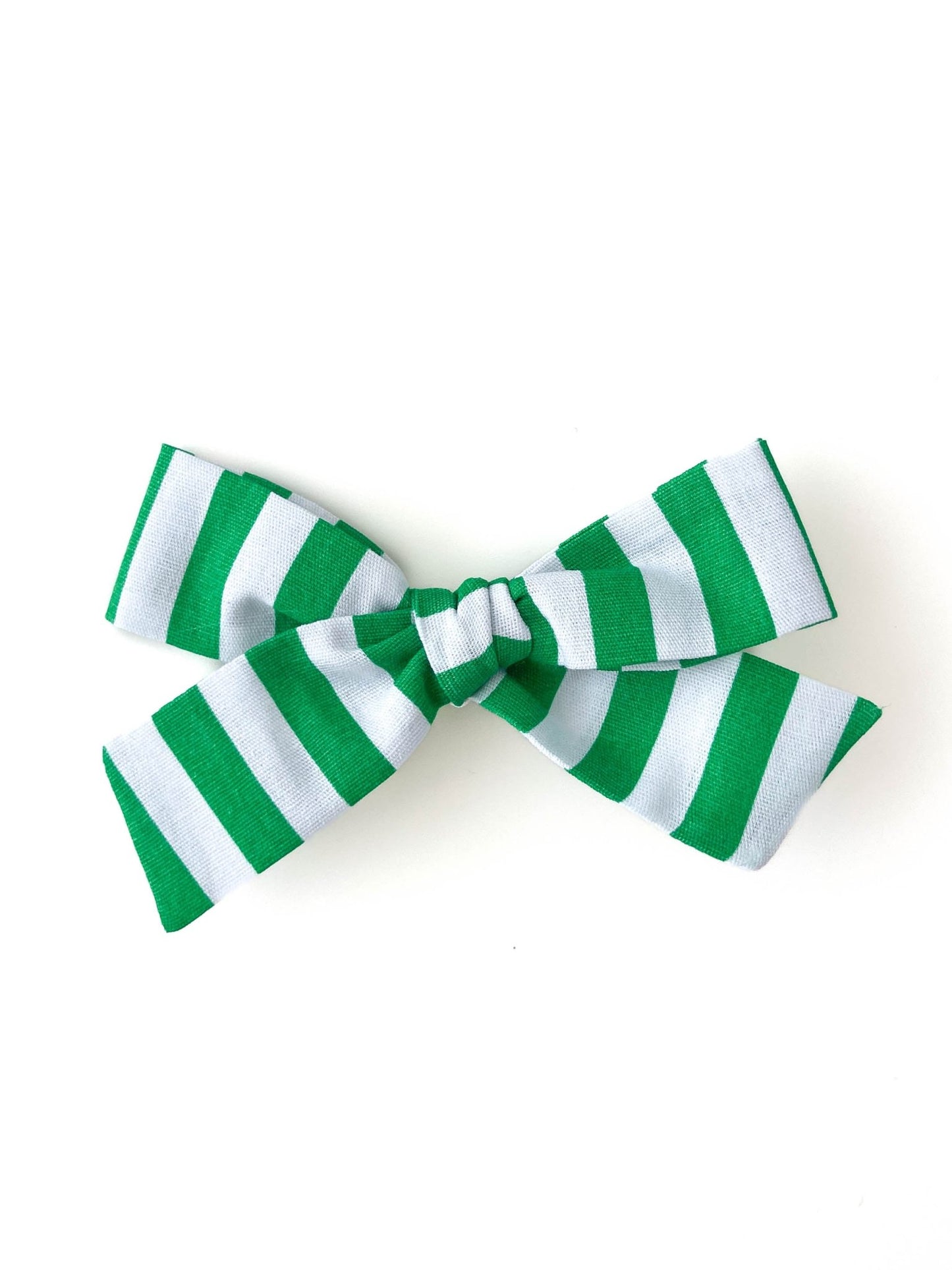 Laço Tata Listrado Verde e Branco | Unidade - Yoyo Bow Club