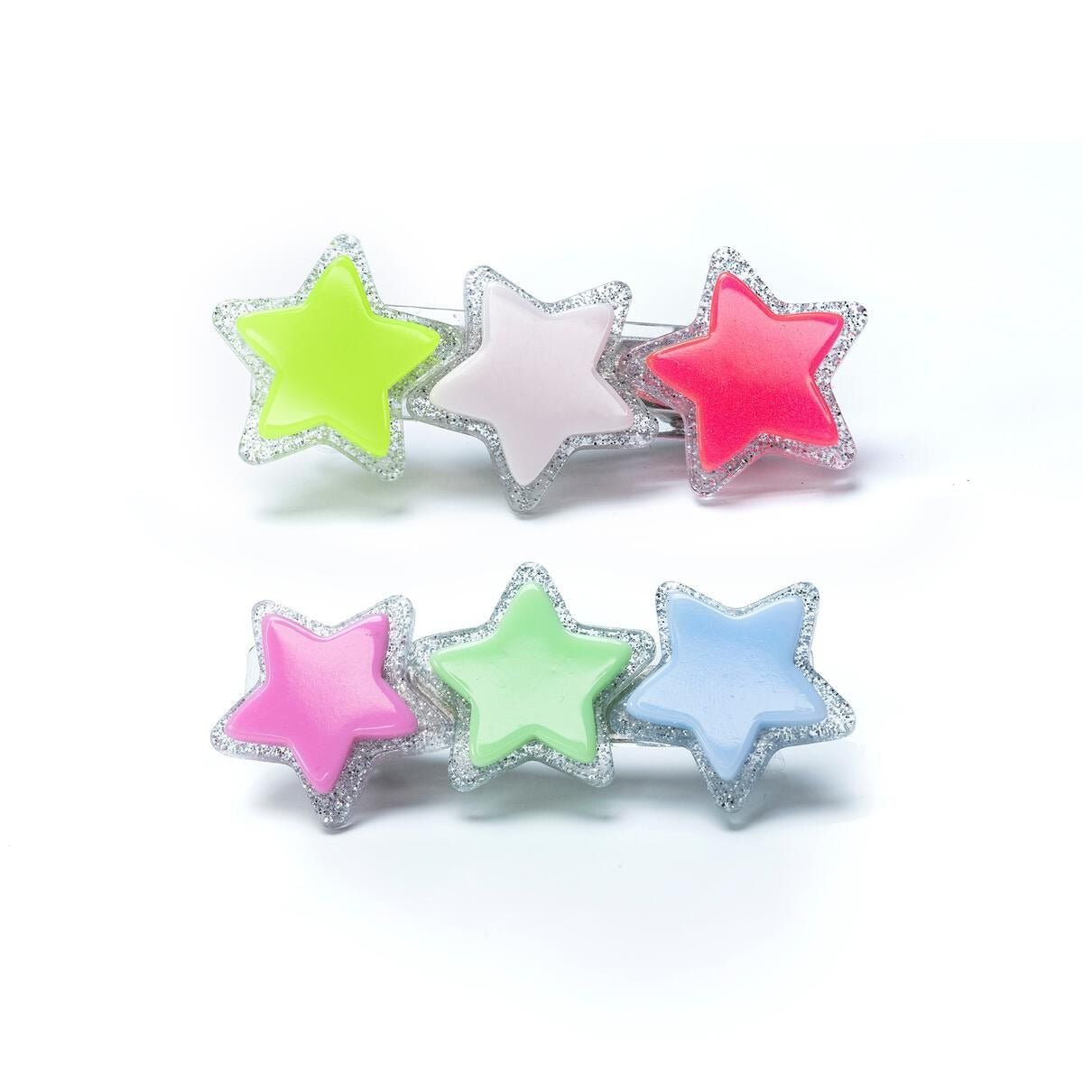 Dupla Hairclip Stars Neon - Yoyo Bow Club
