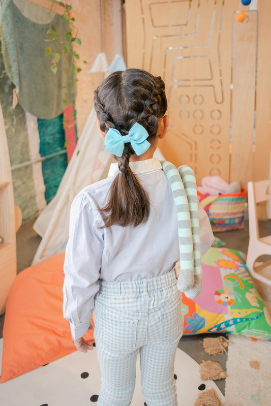Laço Nina Linho Turquesa | Unidade - Yoyo Bow Club