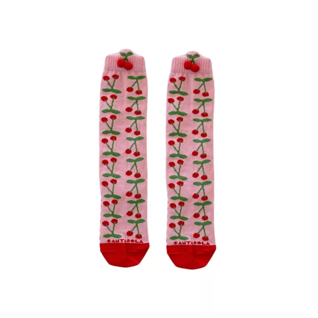 Meia Cereja com PomPom - Yoyo Bow Club