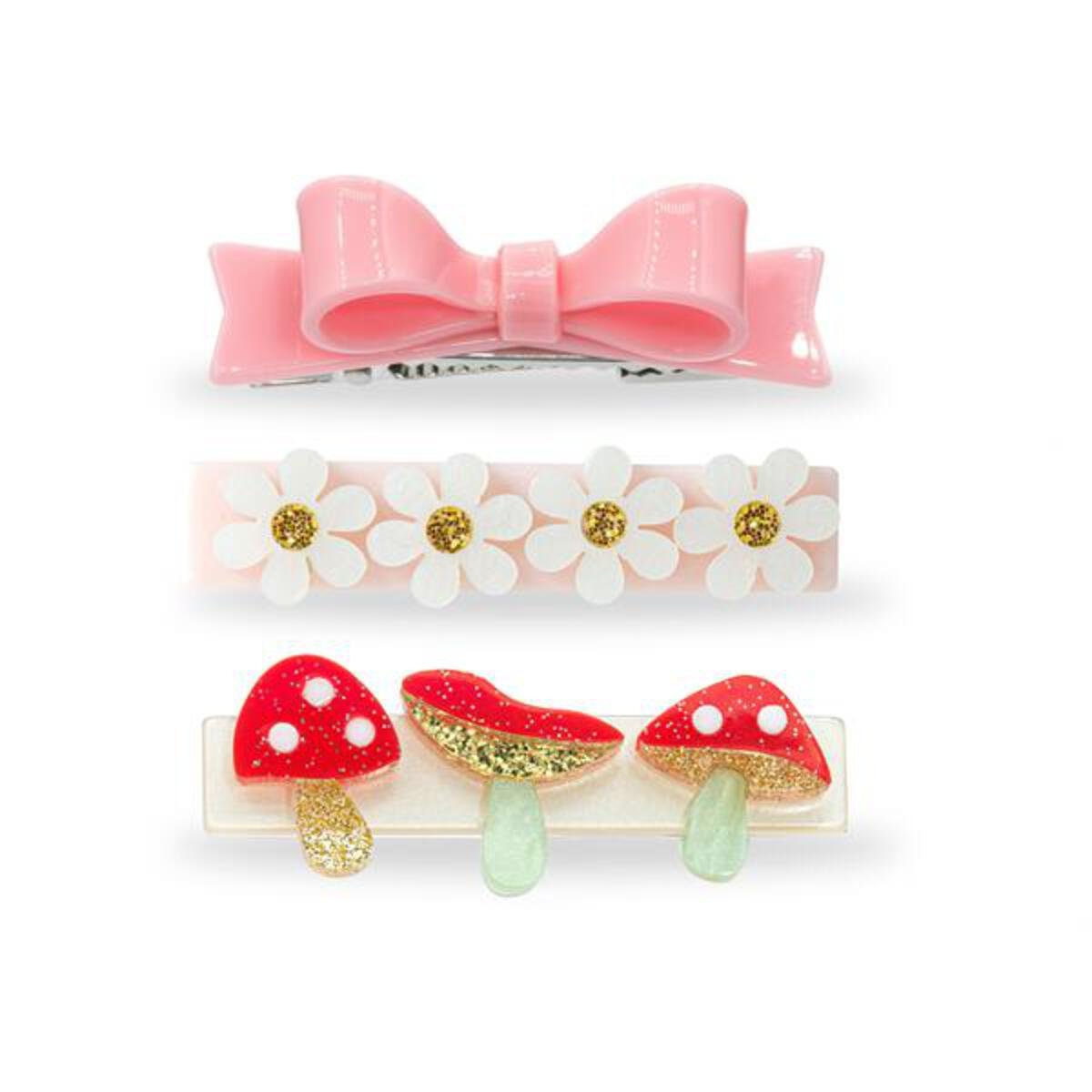 Trio Hairclip Cogumelos - Yoyo Bow Club