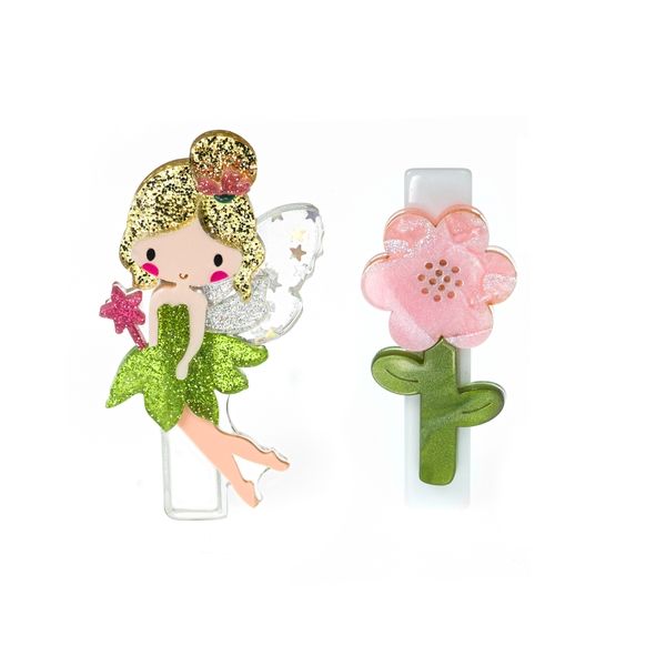Dupla Hairclip Fada e Flor