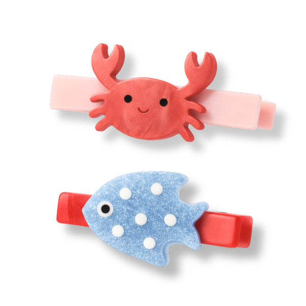 Dupla Hairclip Siri e Peixe