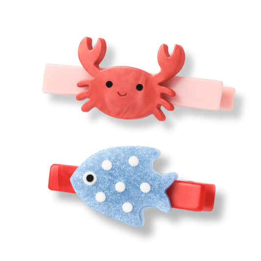 Dupla Hairclip Siri e Peixe