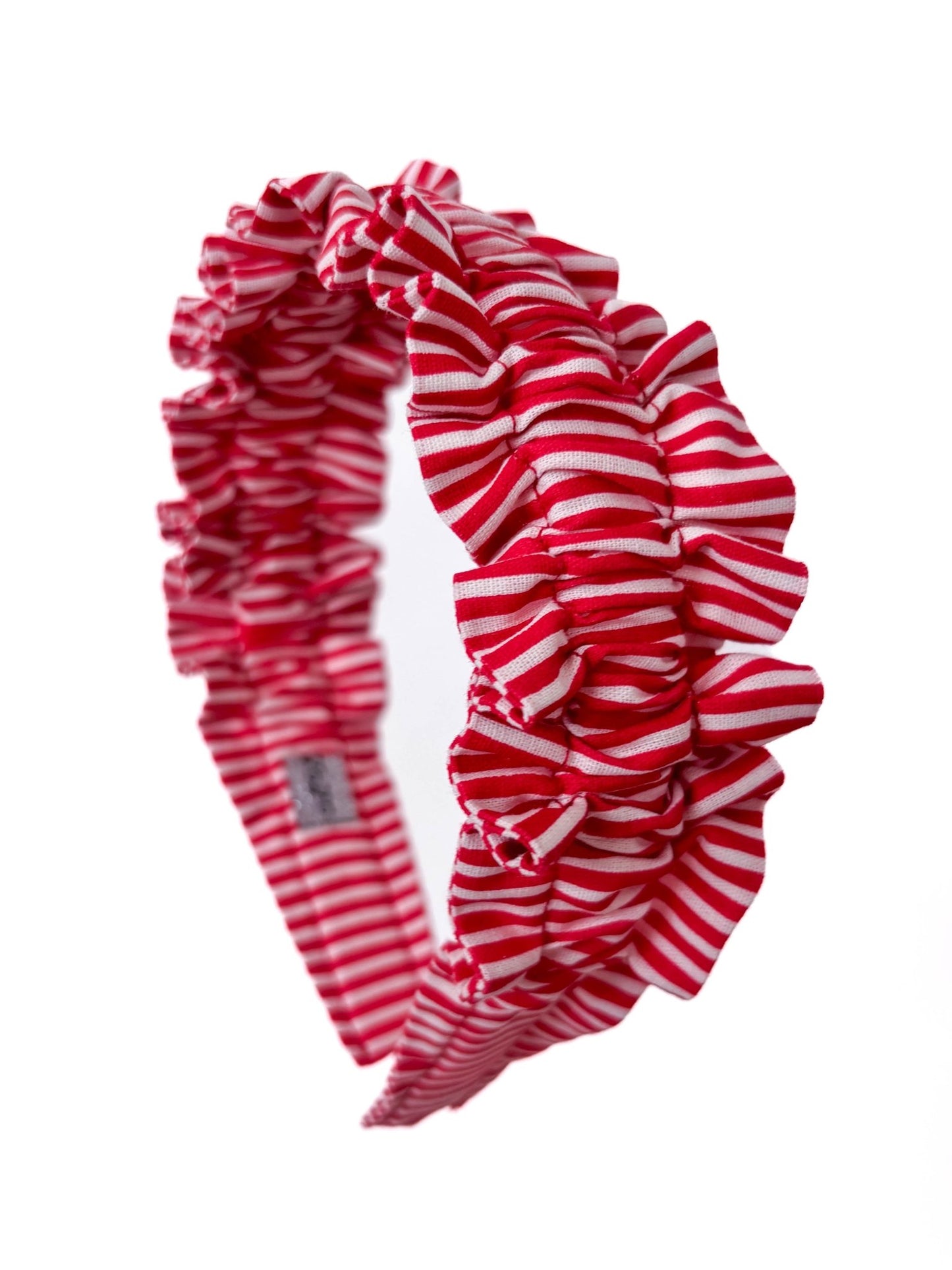 Arco Babadinho Listradinho Vermelho e Branco - Yoyo Bow Club