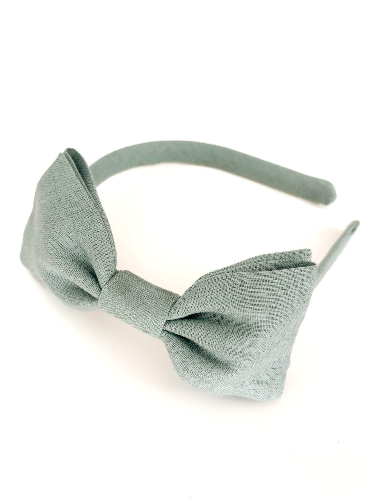 Arco Laço Linho Verde Vintage - Yoyo Bow Club