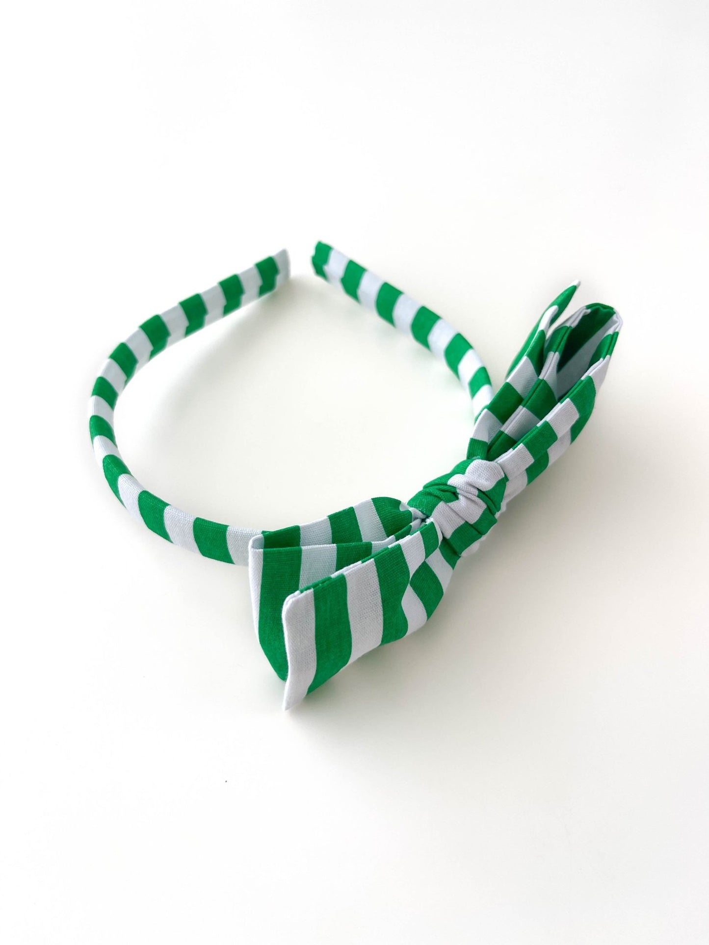 Arco Laço Listras Verde e Branco - Yoyo Bow Club