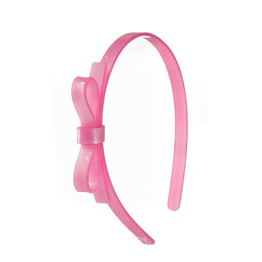 Arco Laço Slim Rosa Perolado - Yoyo Bow Club