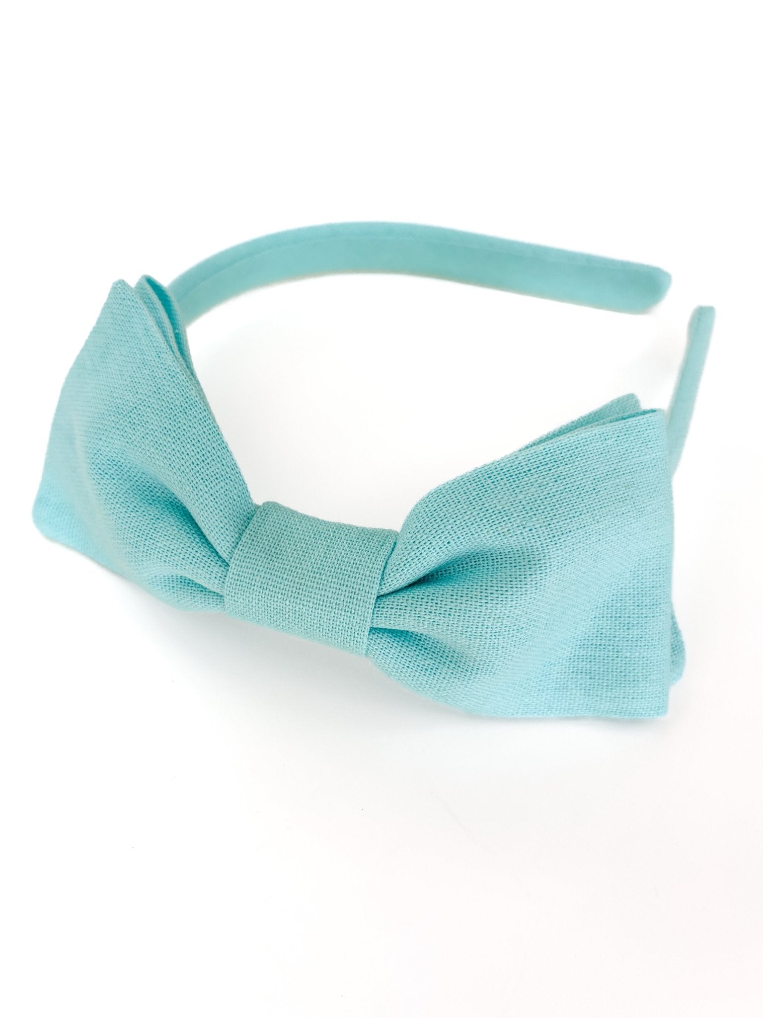 Arco Laço Linho Azul Mint - Yoyo Bow Club