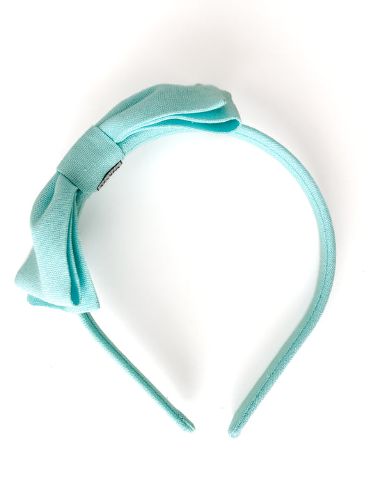 Arco Laço Linho Azul Mint