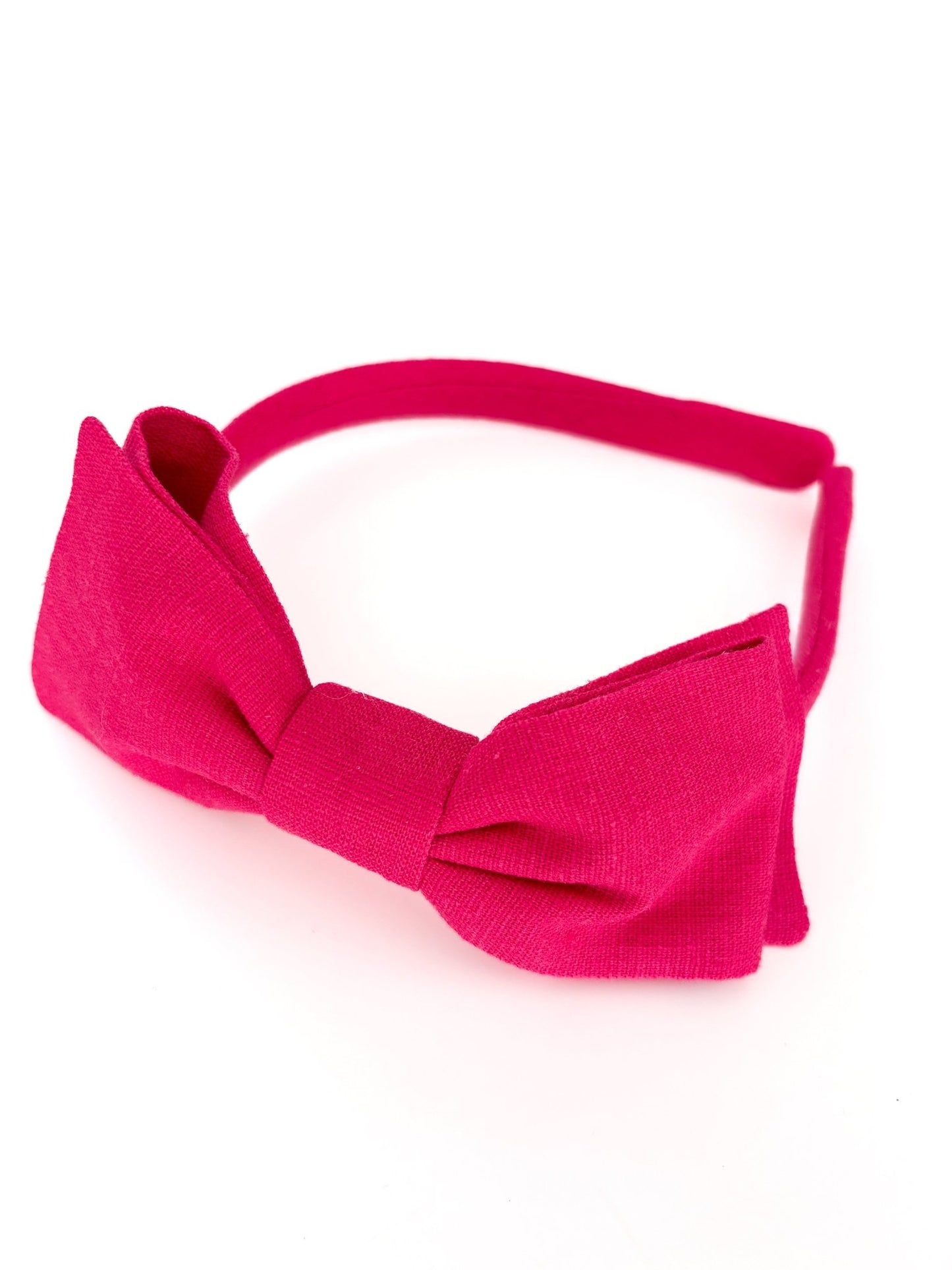 Arco Laço Linho Cereja Rosada - Yoyo Bow Club