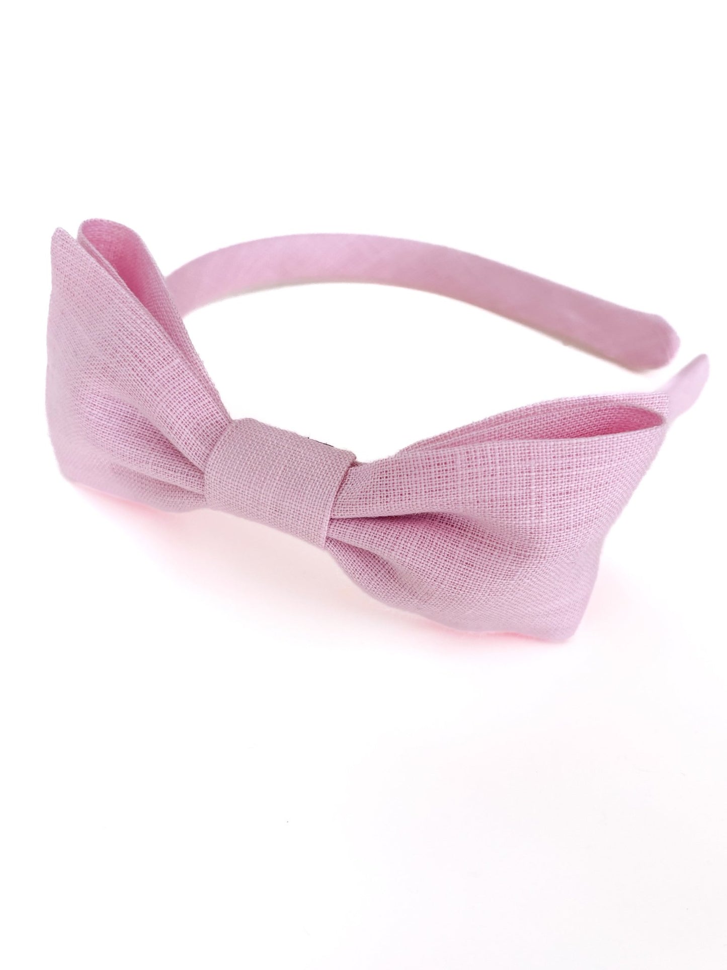 Arco Laço Linho Rosa Iogurte - Yoyo Bow Club