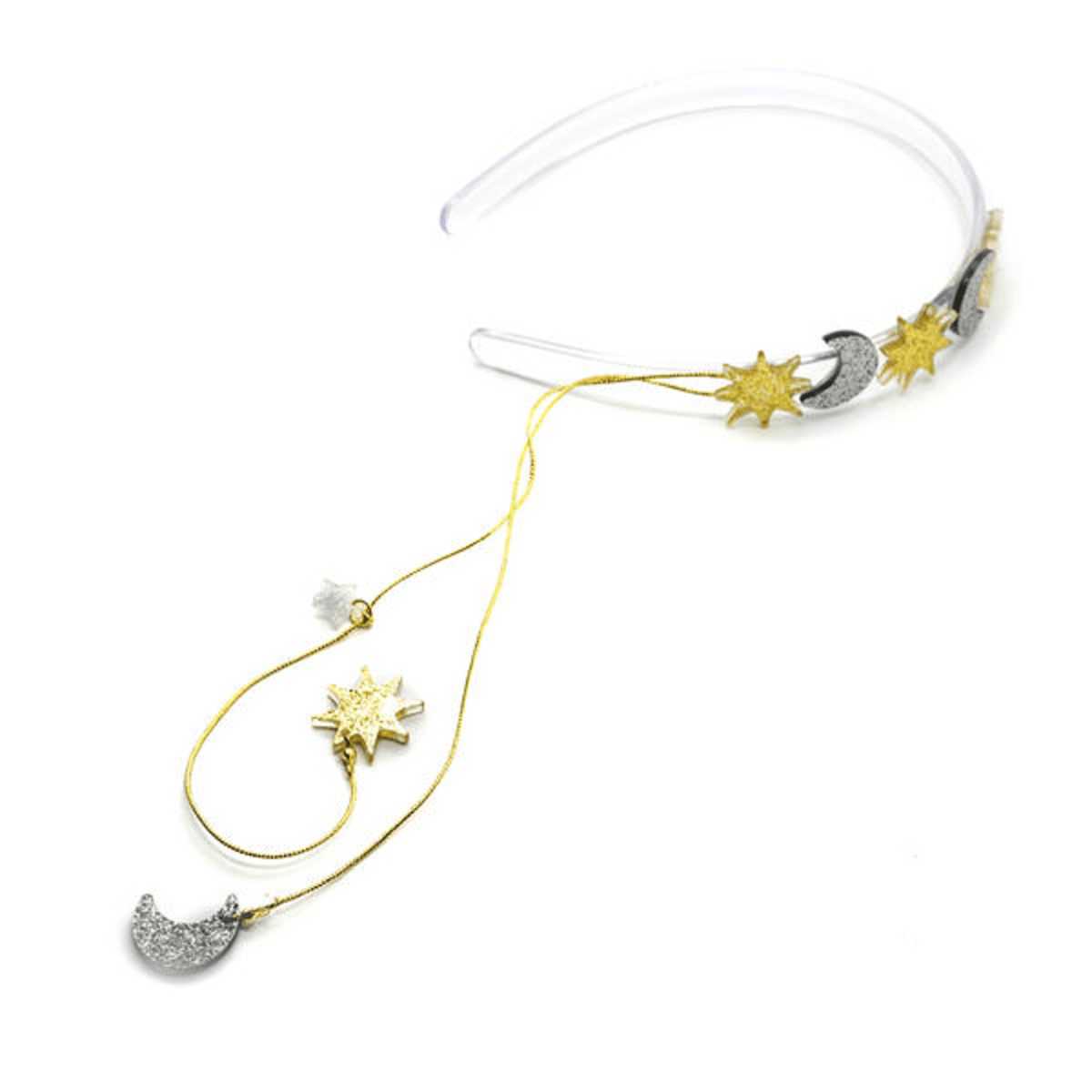 Arco Constelação Dourado Glitter com Penduricalho - Yoyo Bow Club