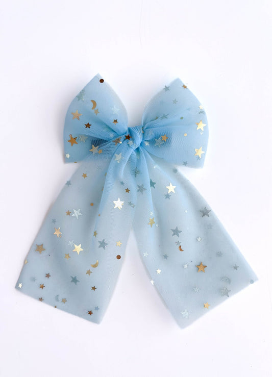 Laço Bela Festa Tule Estrela | Unidade - Yoyo Bow Club