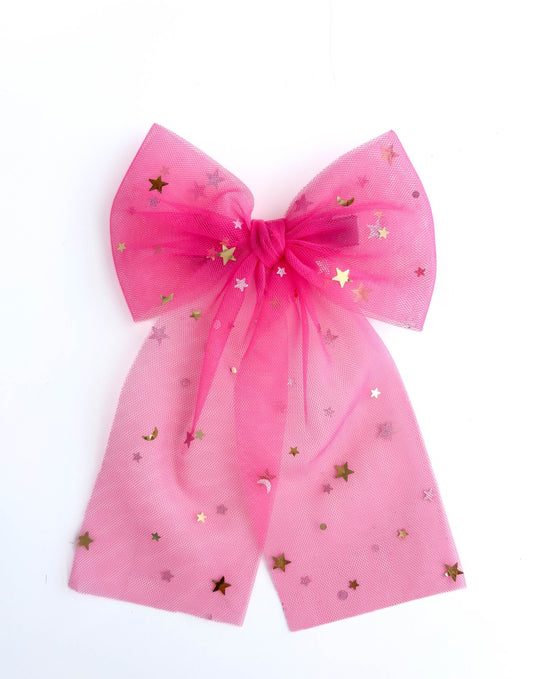 Laço Bela Festa Tule Estrela | Unidade - Yoyo Bow Club