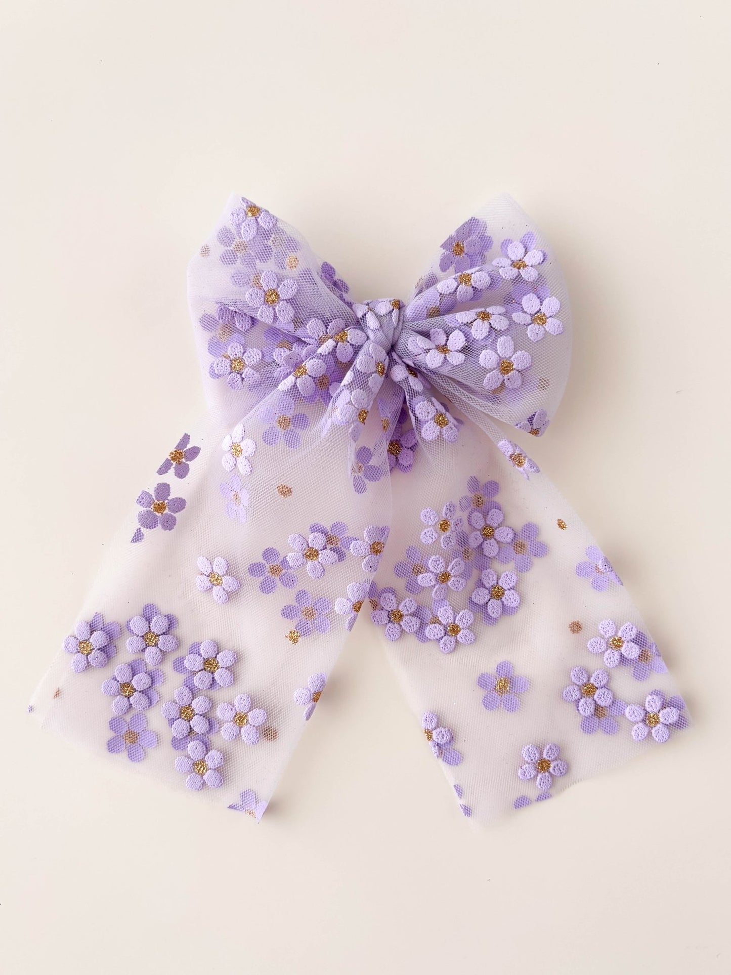 Laço Bela Tule Florzinha - Yoyo Bow Club