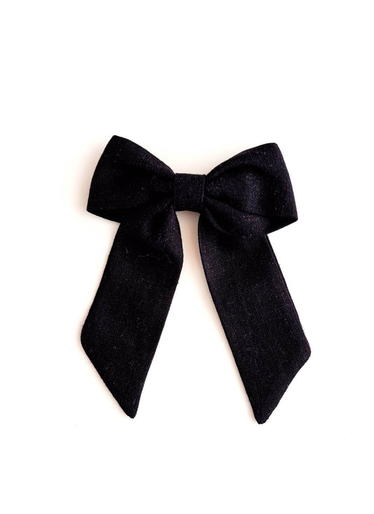 Laço Bela Linho Preto Noite | Unidade - Yoyo Bow Club
