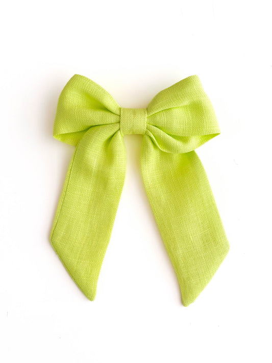 Laço Bela Linho Verde Limonada | Unidade - Yoyo Bow Club