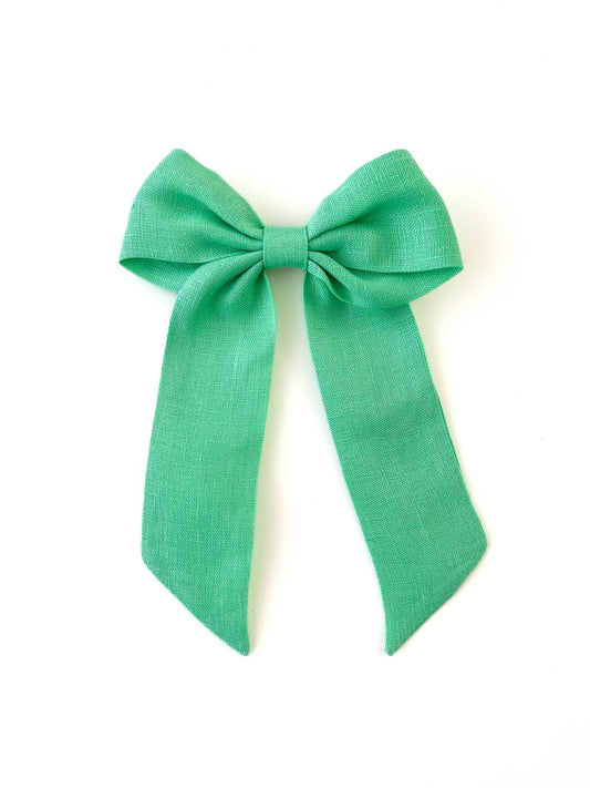Laço Bela Linho Verde Refresco - Yoyo Bow Club