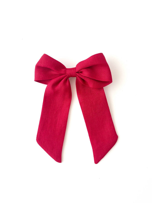 Laço Bela Linho Vermelho Paixão | Unidade - Yoyo Bow Club