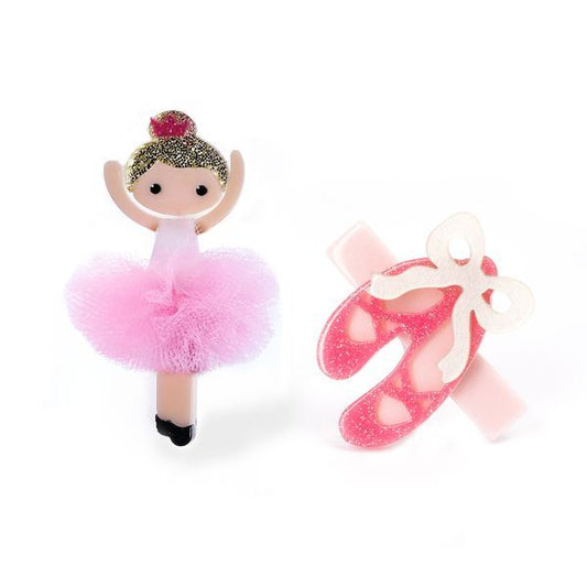Dupla Hairclip Bailarina Rosa