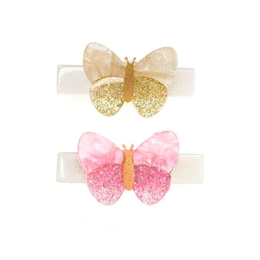 Dupla Hairclip Borboletas Dourado