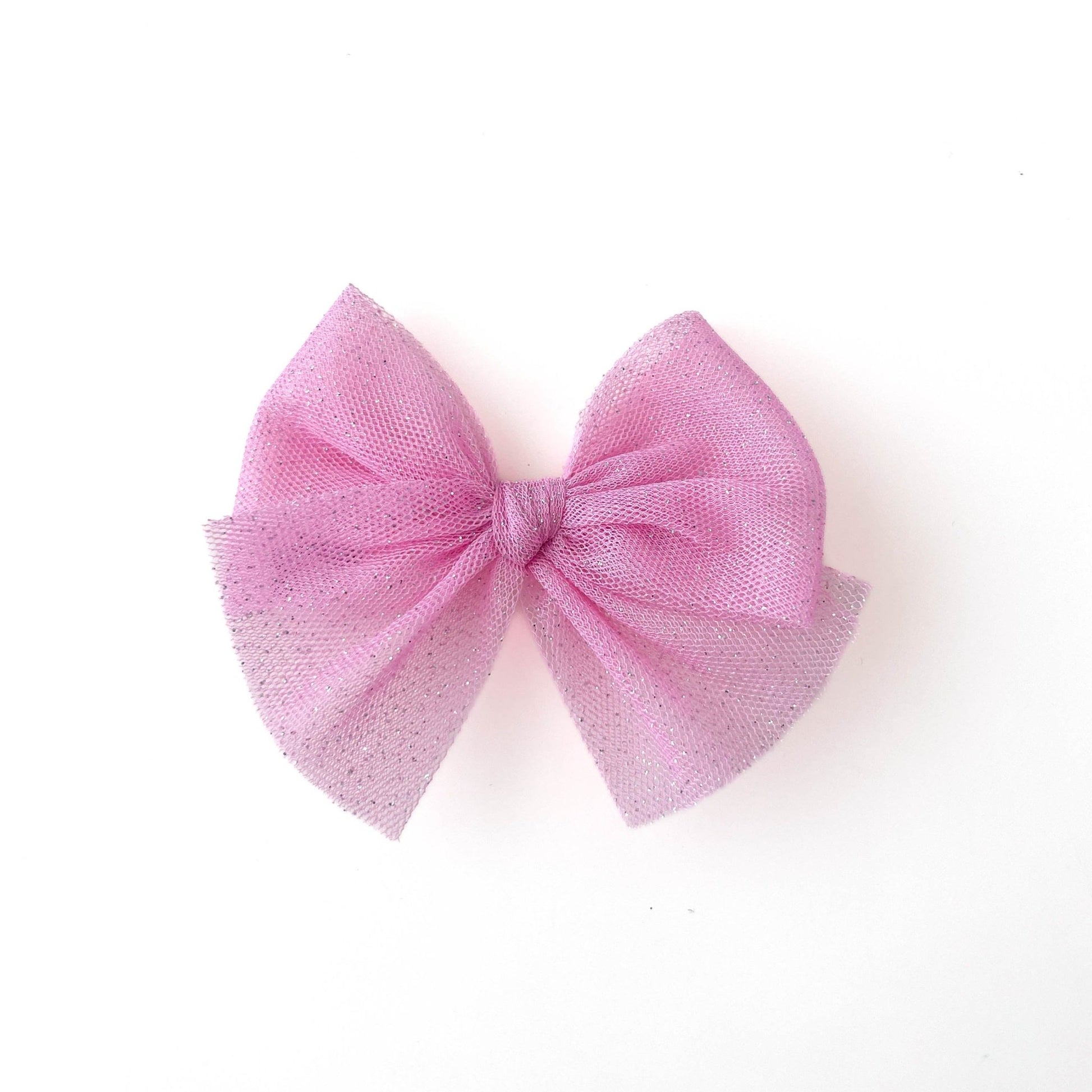 Laço Festa Tule Rosa Donut - Yoyo Bow Club