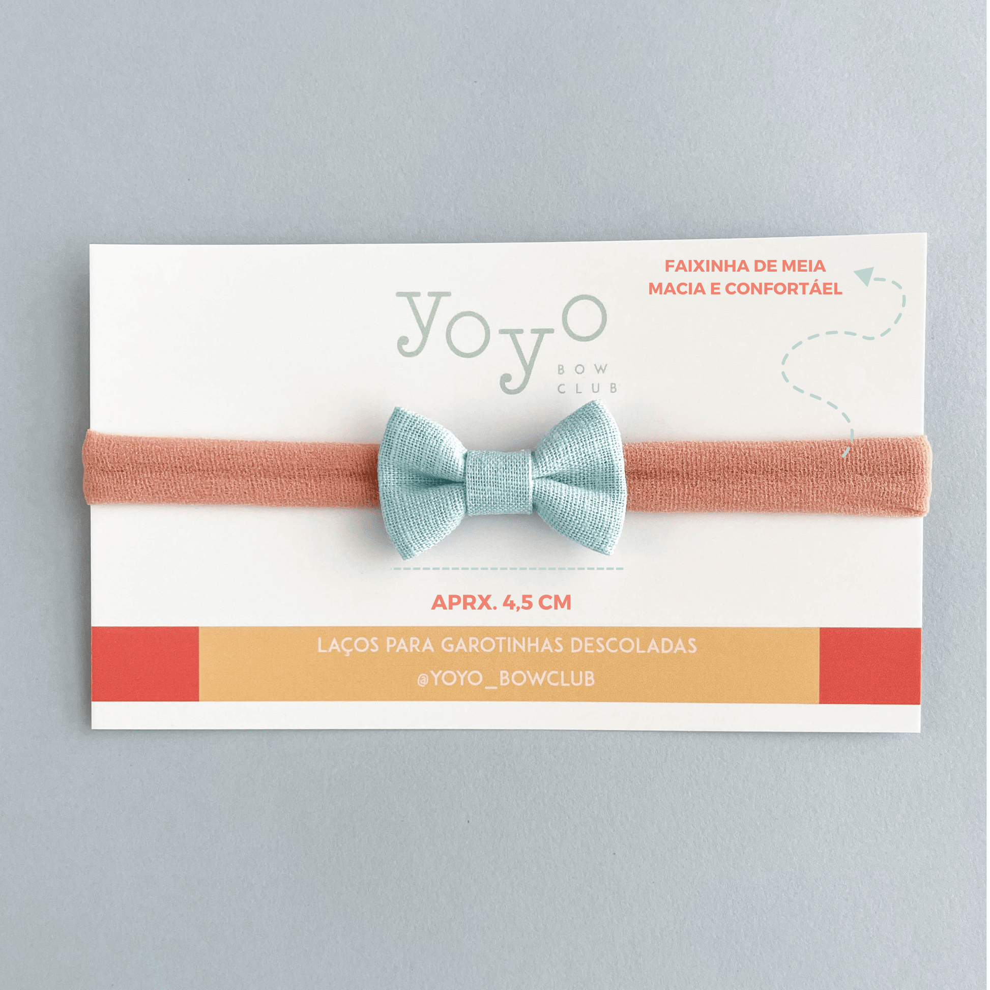 Laço Lala Linho Rn - Azul Fresh - Yoyo Bow Club