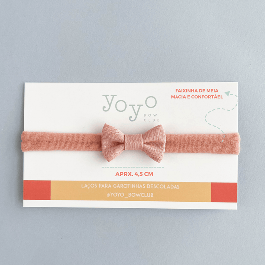 Laço Lala Linho Rn - Rosa Antigo - Yoyo Bow Club