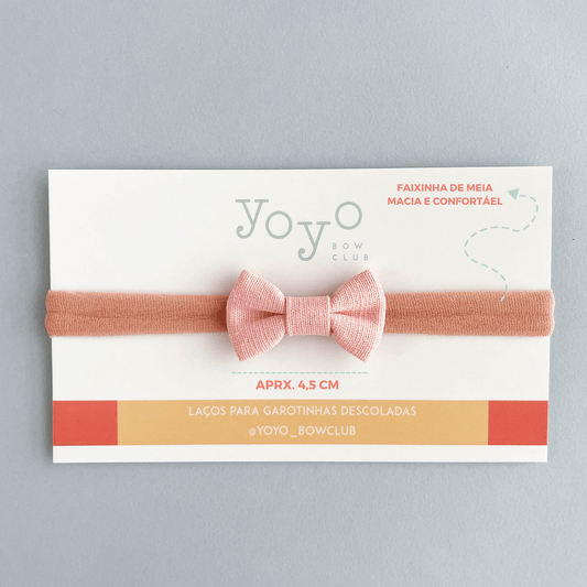 Laço Lala Linho Rn - Rosa Milk Shake - Yoyo Bow Club