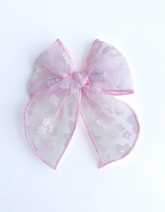 Lola Flower Devore Rosa - Yoyo Bow Club