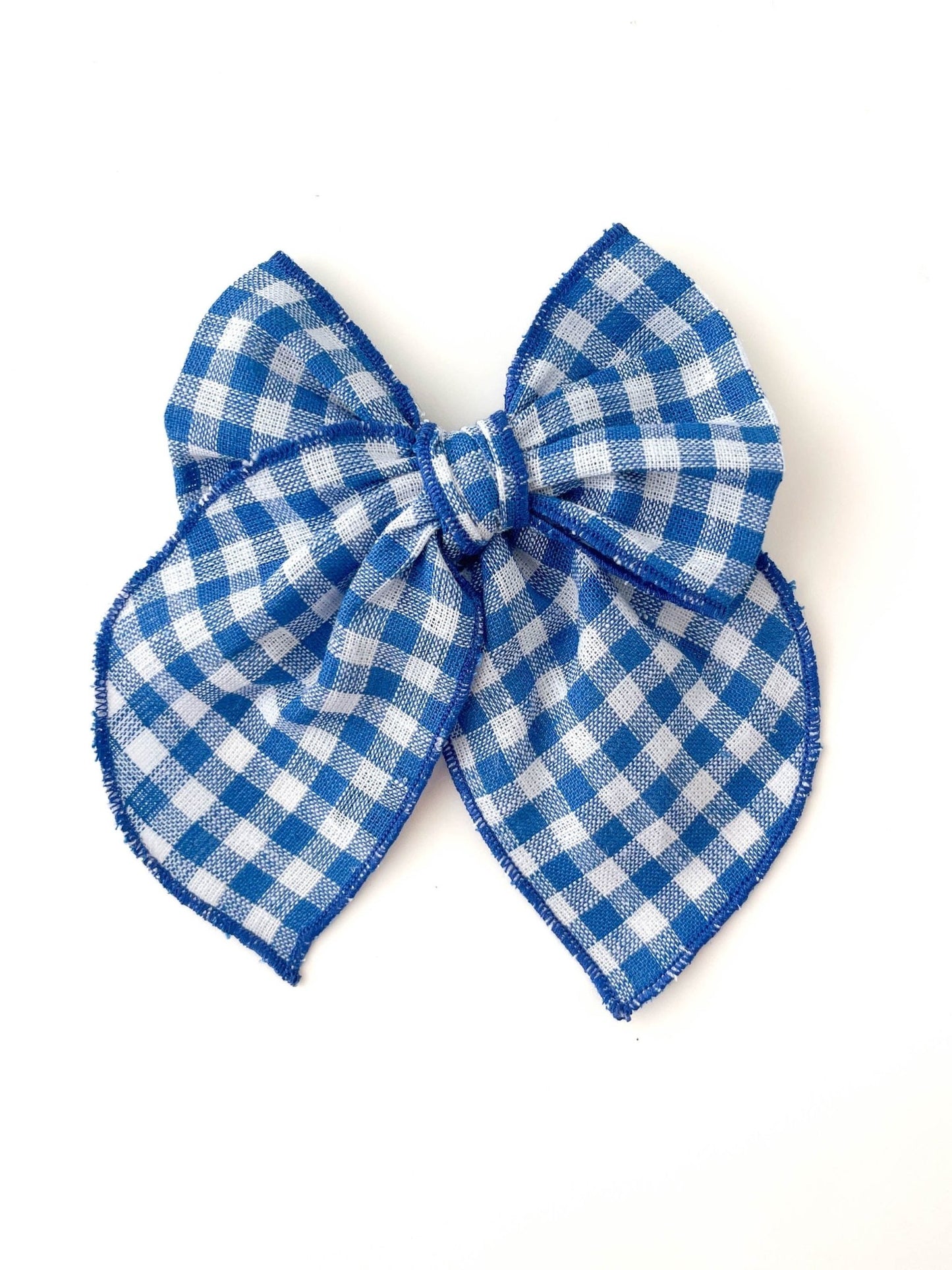 Laço Lola Vichy Azul Royal | Unidade - Yoyo Bow Club