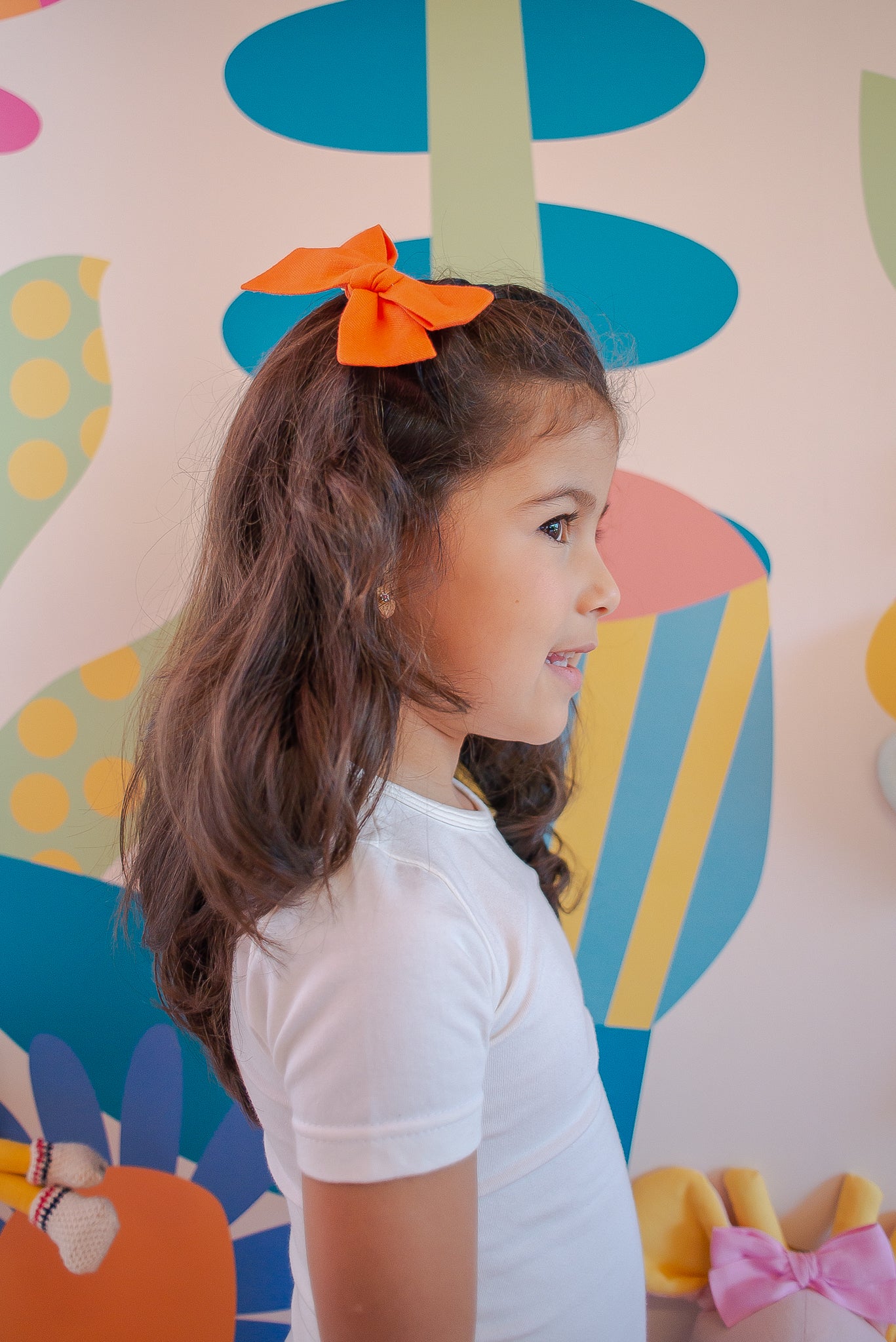 Laço Tata Linho Laranja Tigre | Unidade - Yoyo Bow Club