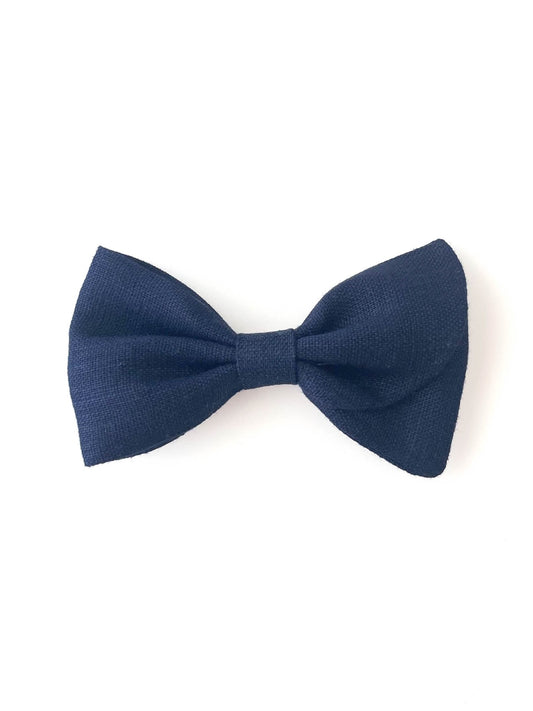 Laço Malu Linho Azul Marinho | Unidade - Yoyo Bow Club