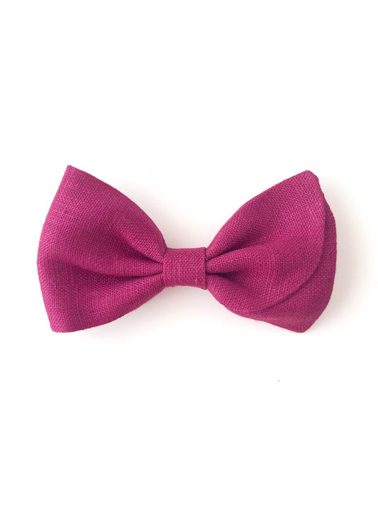 Laço Malu Linho Framboesa | Unidade - Yoyo Bow Club