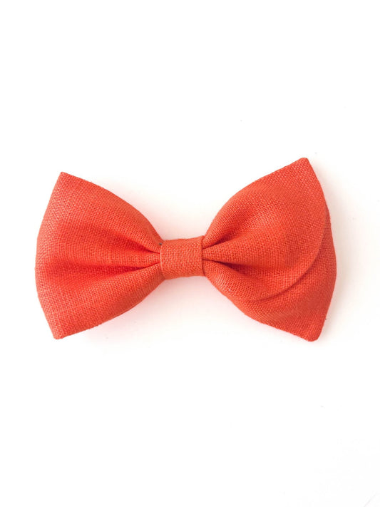 Laço Malu Linho Laranja Tigre | Unidade - Yoyo Bow Club