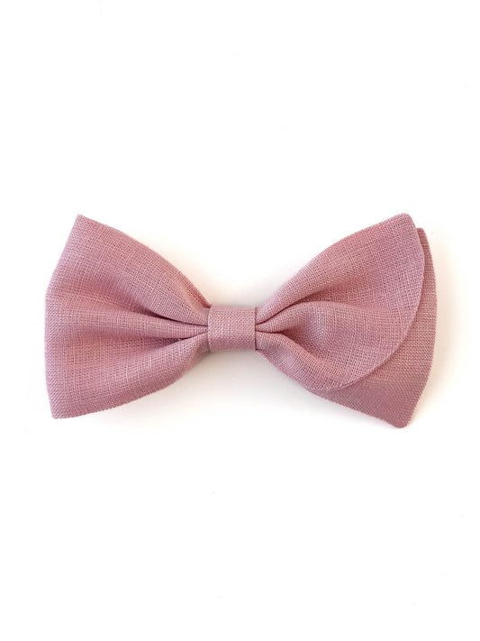 Laço Malu Linho Rosa Antigo | Unidade - Yoyo Bow Club
