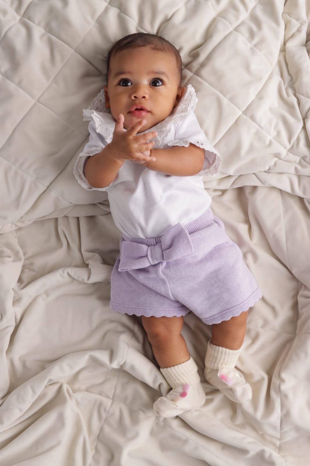 Meia POMPOM Bege - Yoyo Bow Club